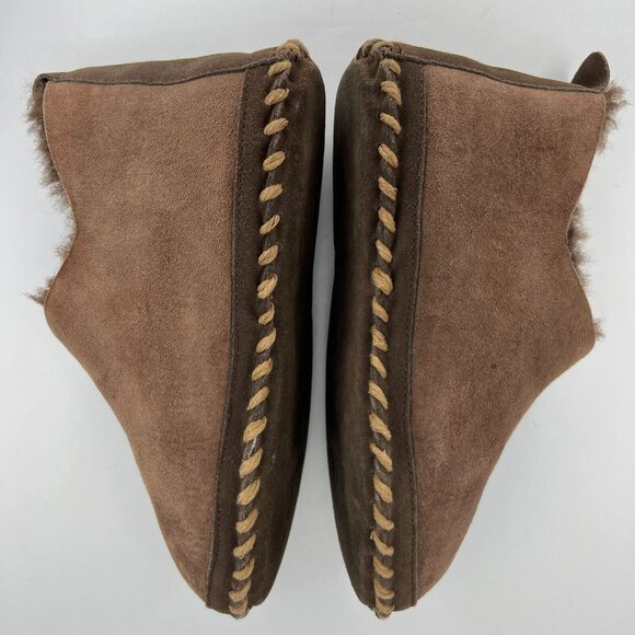 Cabelas Womens 820097 Brown Faux Suede Fur Slip-On Size 6W Shearling Style - Picture 6 of 10